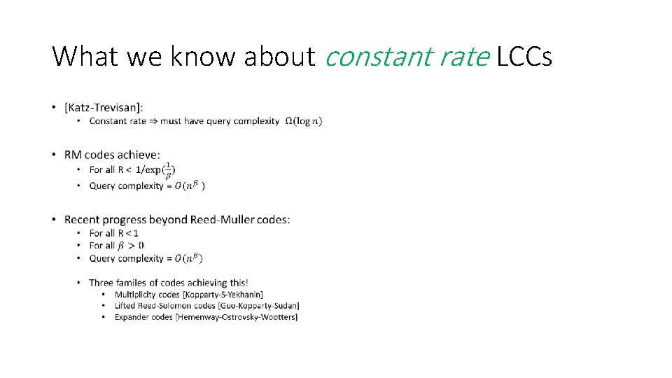 What we know about constant rate LCCs • 