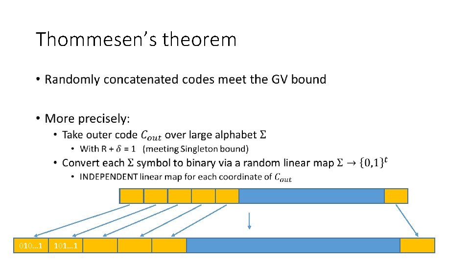 Thommesen’s theorem • 010… 1 101… 1 