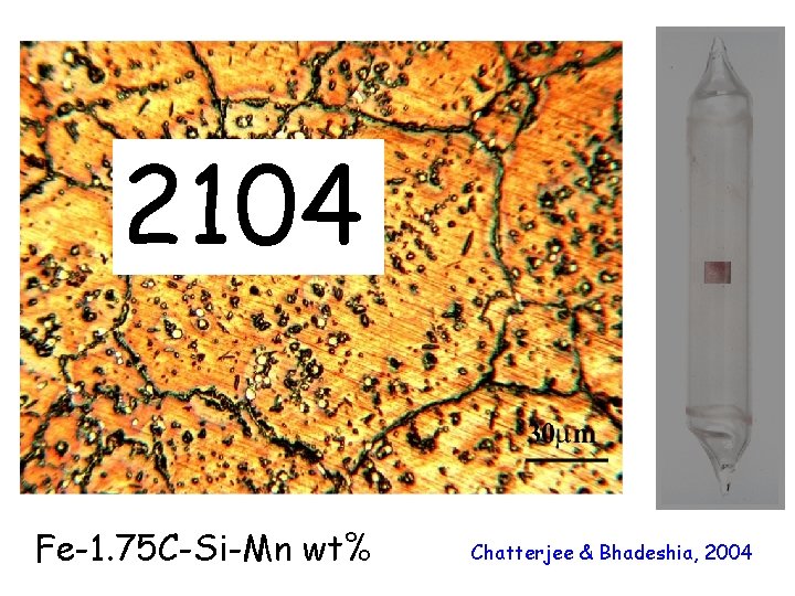 2104 Fe-1. 75 C-Si-Mn wt% Chatterjee & Bhadeshia, 2004 