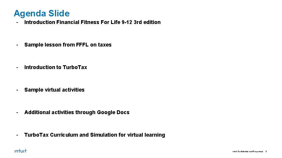 Agenda Slide - Introduction Financial Fitness For Life 9 -12 3 rd edition -