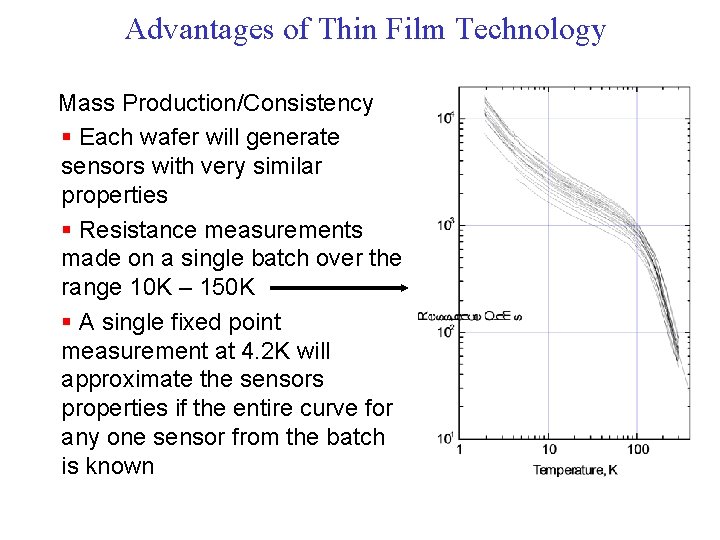 Advantages of Thin Film Technology Mass Production/Consistency § Each wafer will generate sensors with