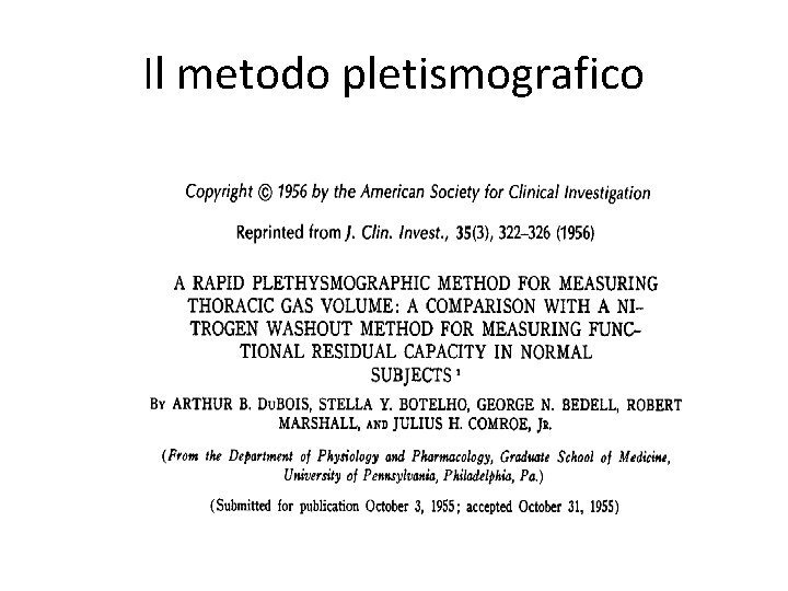 Il metodo pletismografico 