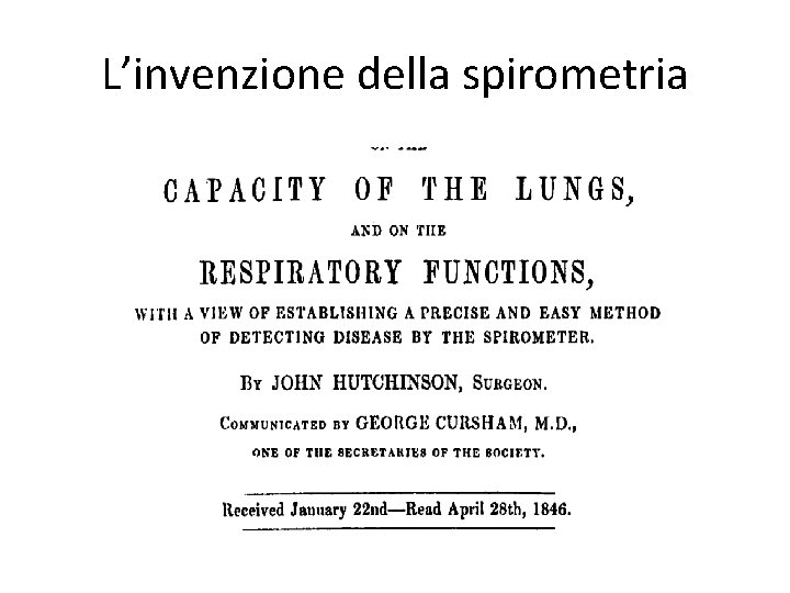 L’invenzione della spirometria 