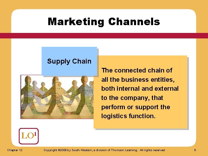 Marketing Channels Supply Chain The connected chain of all the business entities, both internal