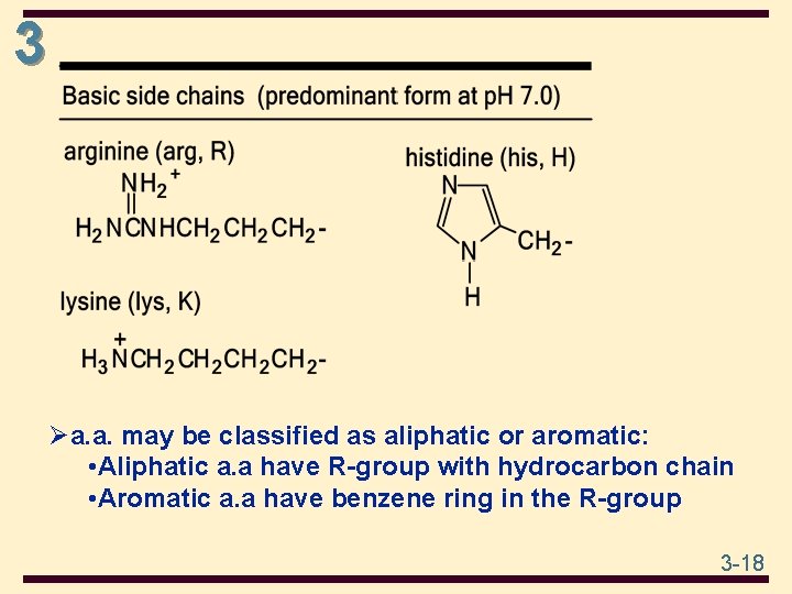 3 Øa. a. may be classified as aliphatic or aromatic: • Aliphatic a. a
