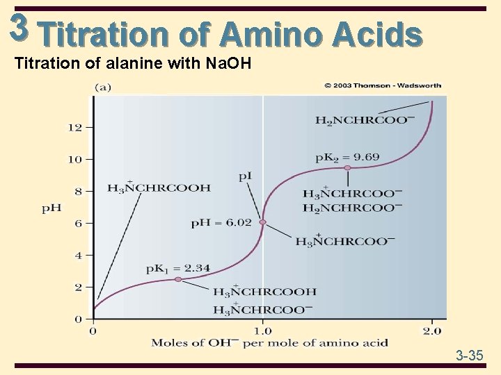 3 Titration of Amino Acids Titration of alanine with Na. OH 3 -35 