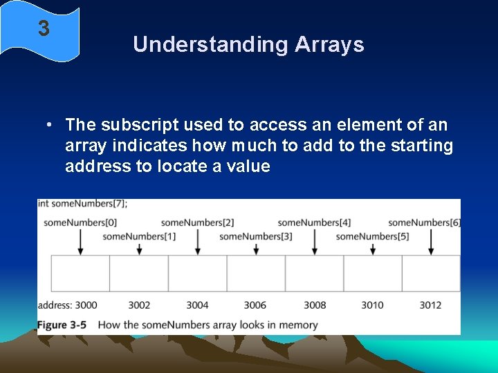 3 Understanding Arrays • The subscript used to access an element of an array