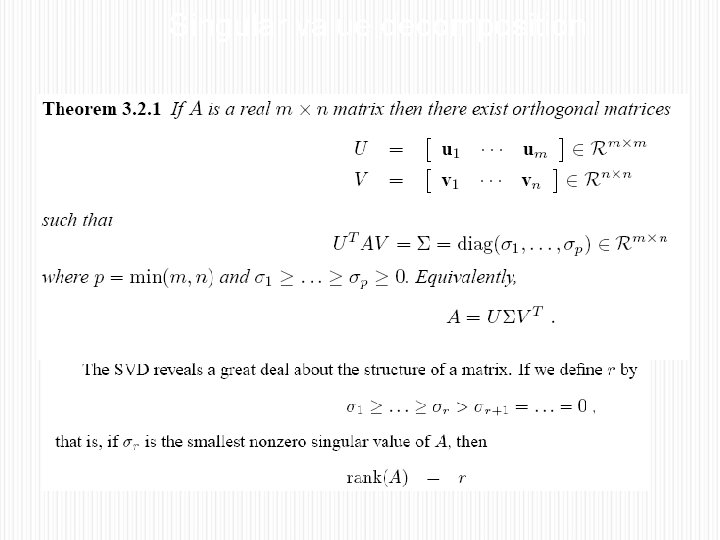 Singular value decomposition 