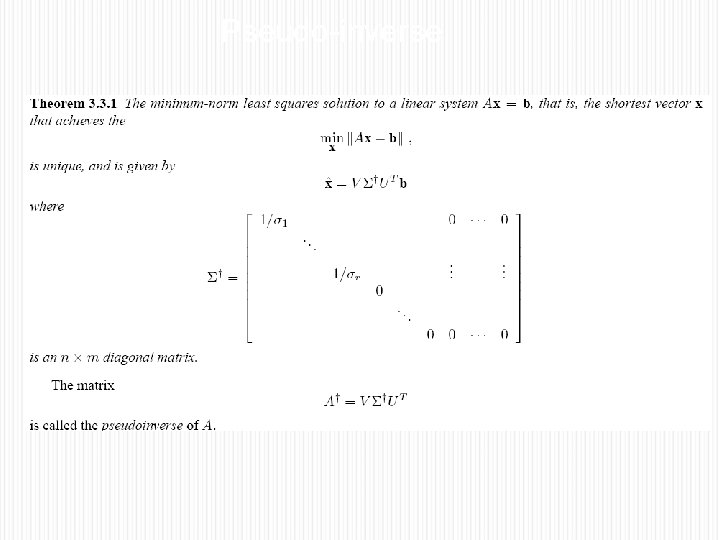 Pseudo-inverse 