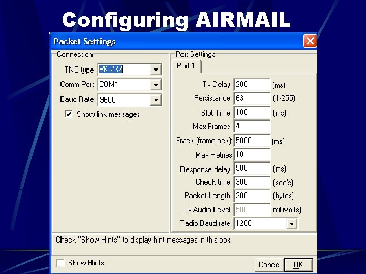 Configuring AIRMAIL 