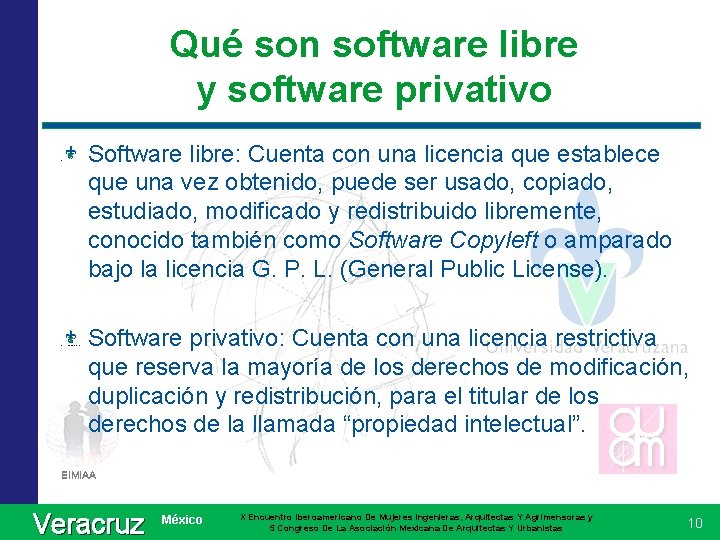 Qué son software libre y software privativo Software libre: Cuenta con una licencia que