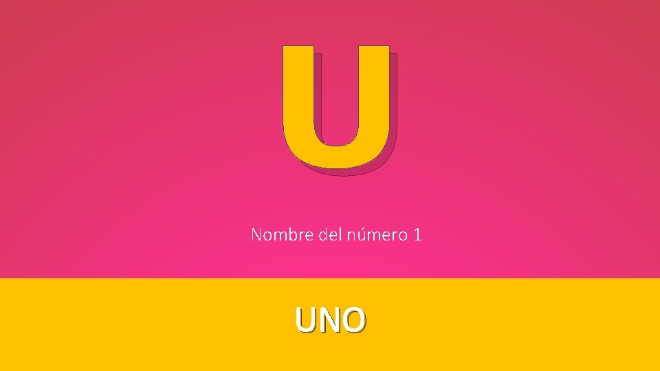 U Nombre del número 1 UNO 