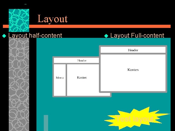 Layout u Layout half-content u Layout Full-content Test layout 