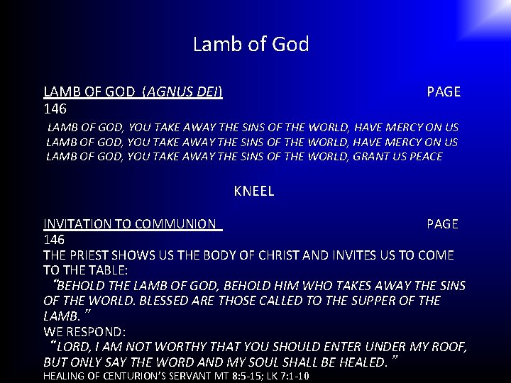 Lamb of God LAMB OF GOD (AGNUS DEI) 146 PAGE LAMB OF GOD, YOU