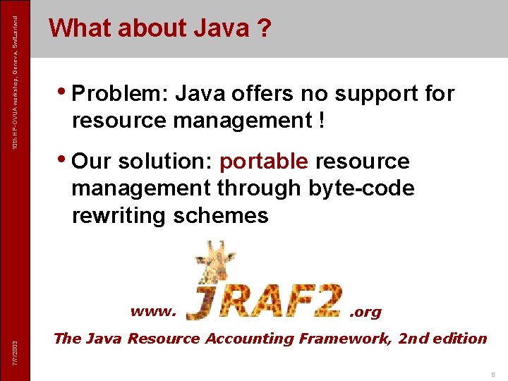 Monitoring of resource consumption in Javabased application servers
