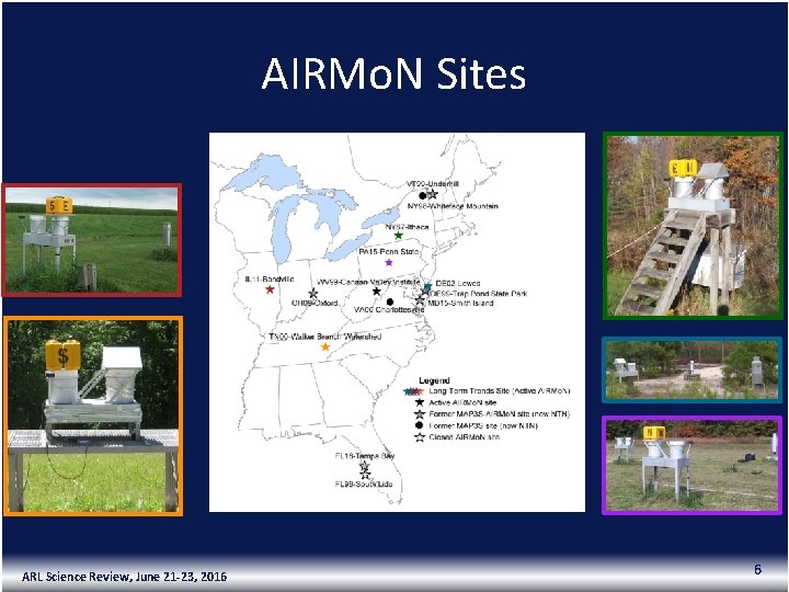 AIRMo. N Sites ARL Science Review, June 21 -23, 2016 6 