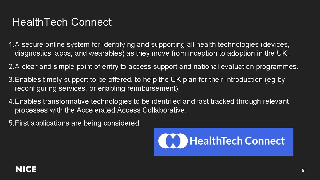 Health. Tech Connect 1. A secure online system for identifying and supporting all health