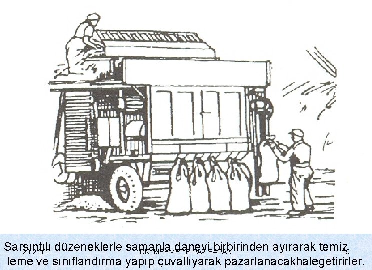 Sarsıntılı daneyi birbirinden ayırarak temiz 20. 2. 2021 düzeneklerle samanla DR. MEHMET FIRAT BARAN