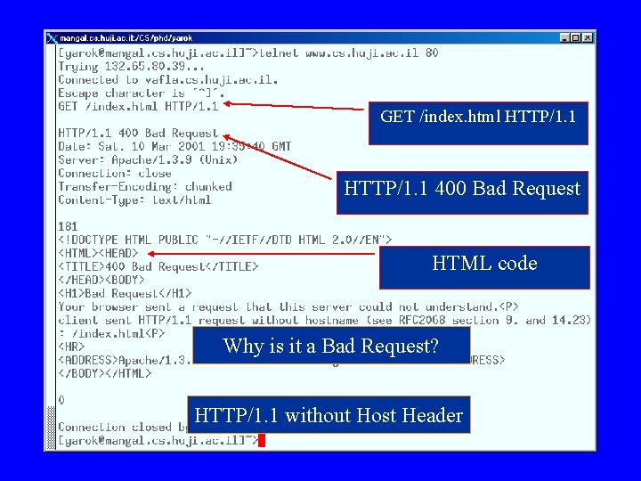 GET /index. html HTTP/1. 1 400 Bad Request HTML code Why is it a