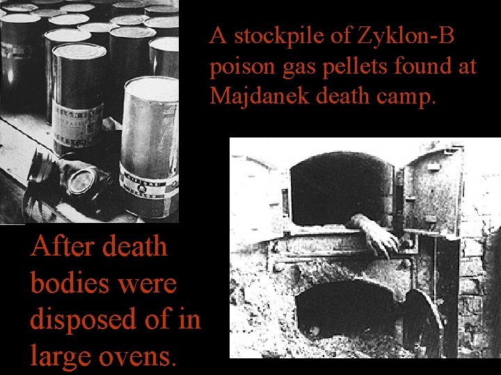 A stockpile of Zyklon-B poison gas pellets found at Majdanek death camp. After death