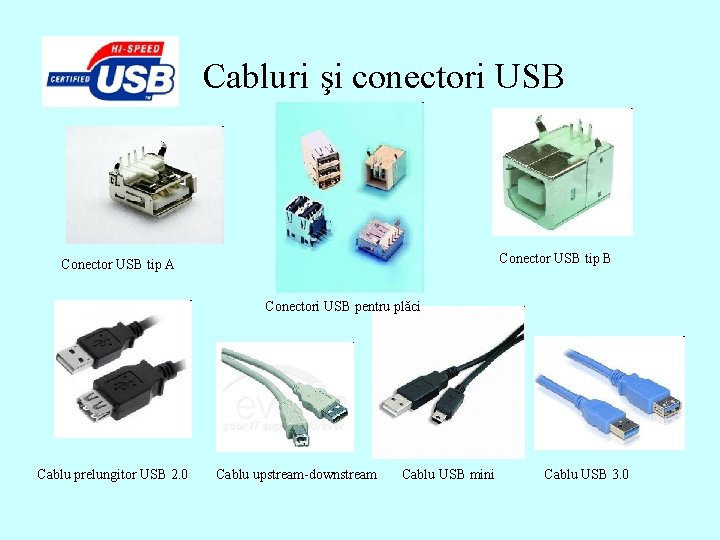 Cabluri şi conectori USB Conector USB tip A Conectori USB pentru plăci Cablu prelungitor