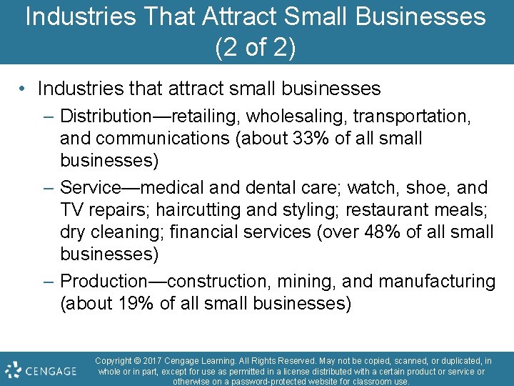 Industries That Attract Small Businesses (2 of 2) • Industries that attract small businesses