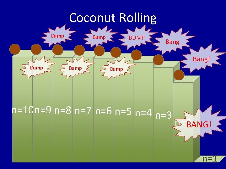 Coconut Rolling Bump BUMP Bang! Bump n=10 n=9 n=8 n=7 n=6 n=5 n=4 n=3