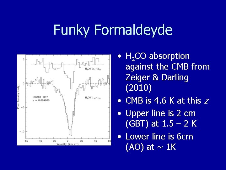 Funky Formaldeyde • H 2 CO absorption against the CMB from Zeiger & Darling