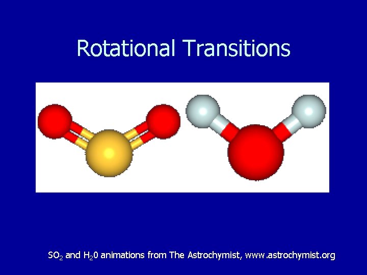 Rotational Transitions SO 2 and H 20 animations from The Astrochymist, www. astrochymist. org