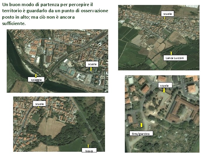 Un buon modo di partenza percepire il territorio è guardarlo da un punto di