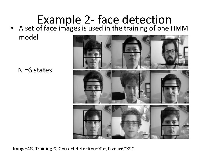 Example 2 - face detection • A set of face images is used in