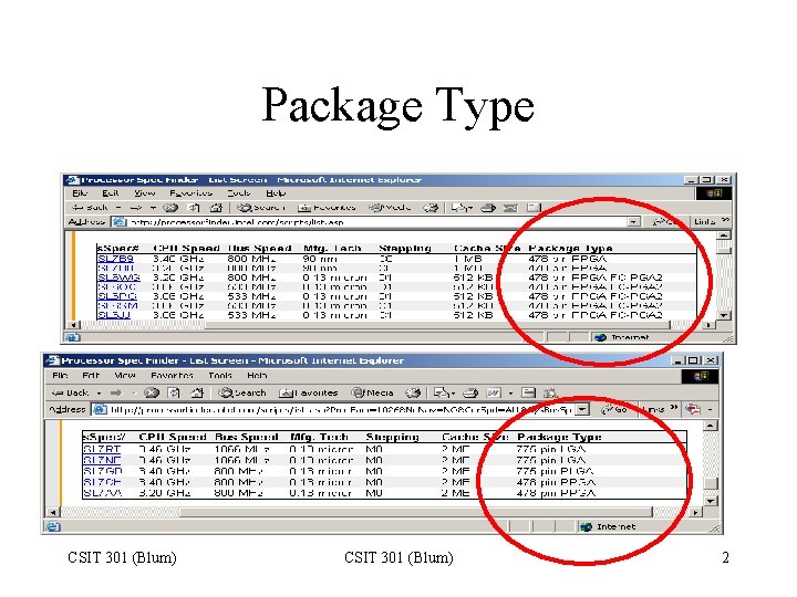 Package Type CSIT 301 (Blum) 2 