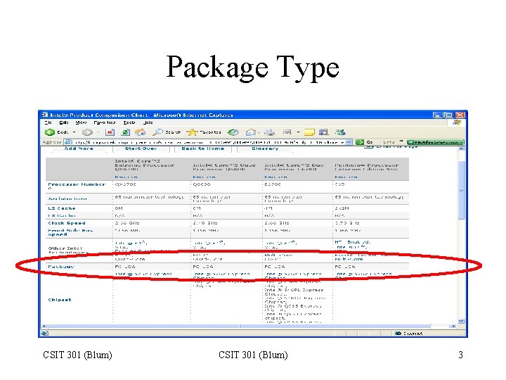 Package Type CSIT 301 (Blum) 3 