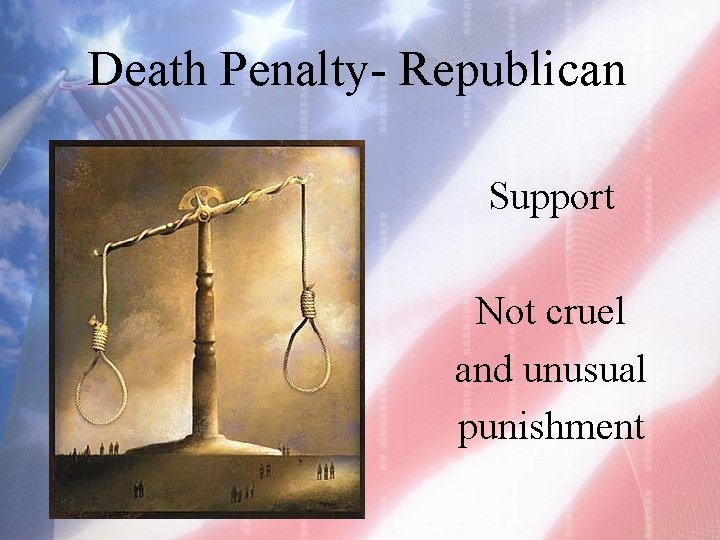 Death Penalty- Republican Support Not cruel and unusual punishment 