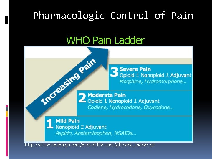 Pharmacologic Control of Pain WHO Pain Ladder http: //erlewinedesign. com/end-of-life-care/gfx/who_ladder. gif 