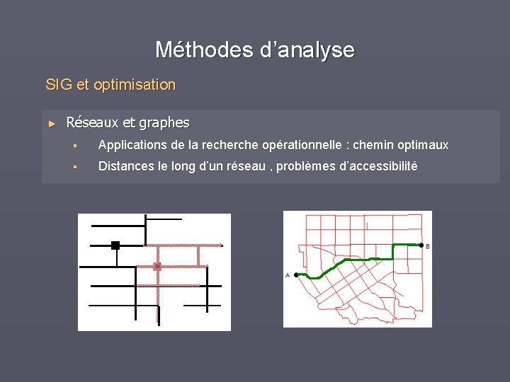 Méthodes d’analyse SIG et optimisation ► Réseaux et graphes § Applications de la recherche