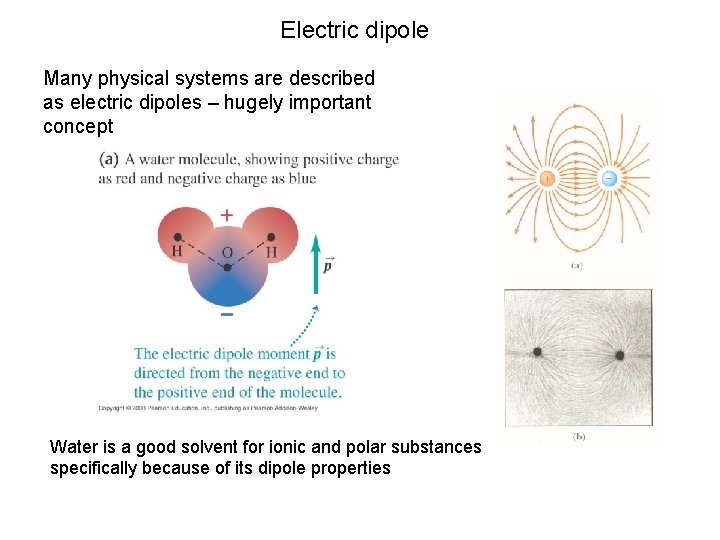 Electric dipole Many physical systems are described as electric dipoles – hugely important concept