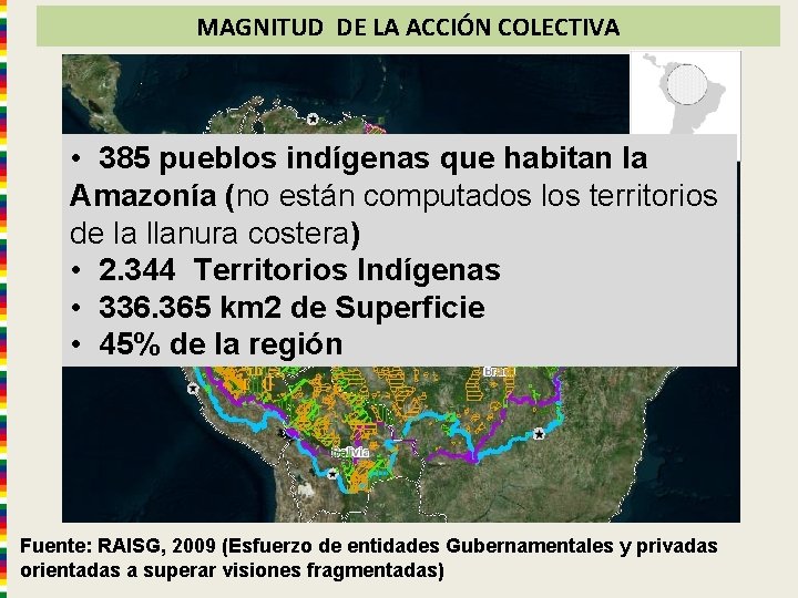 MAGNITUD DE LA ACCIÓN COLECTIVA • 385 pueblos indígenas que habitan la Amazonía (no