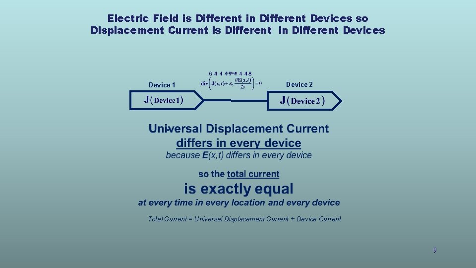 Electric Field is Different in Different Devices so Displacement Current is Different in Different