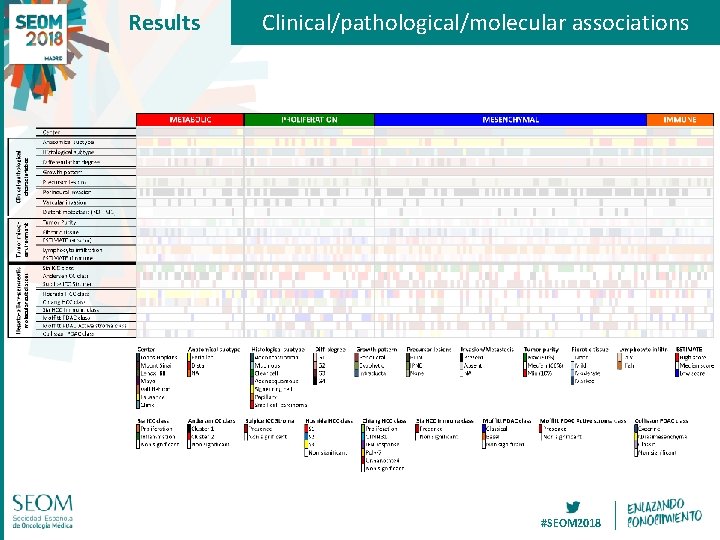 Results Clinical/pathological/molecular associations #SEOM 2018 