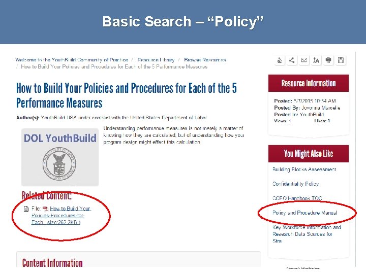 Basic Search – “Policy” # 21 