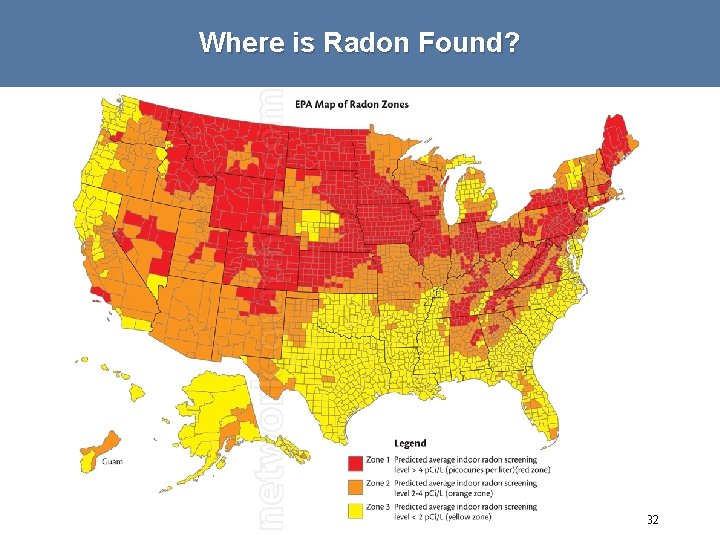 Where is Radon Found? # 32 