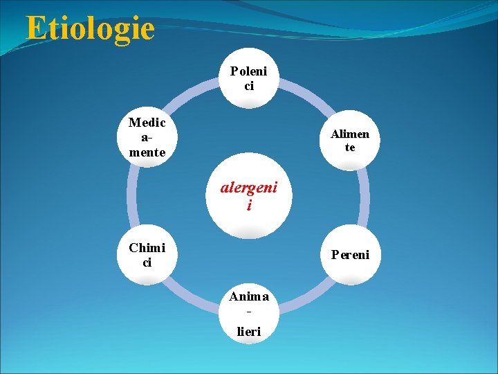 Etiologie Poleni ci Medic amente Alimen te alergeni i Chimi ci Pereni Anima lieri
