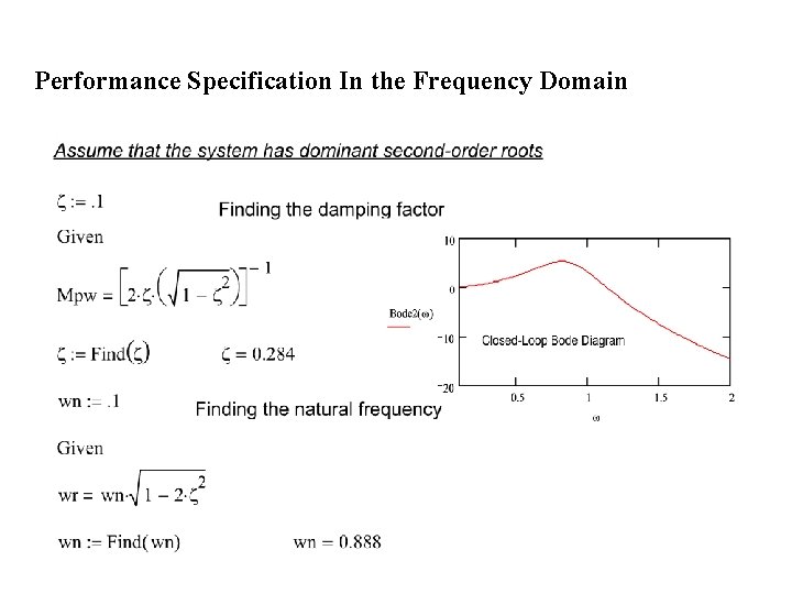 Performance Specification In the Frequency Domain 