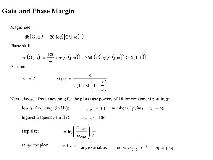 Gain and Phase Margin 
