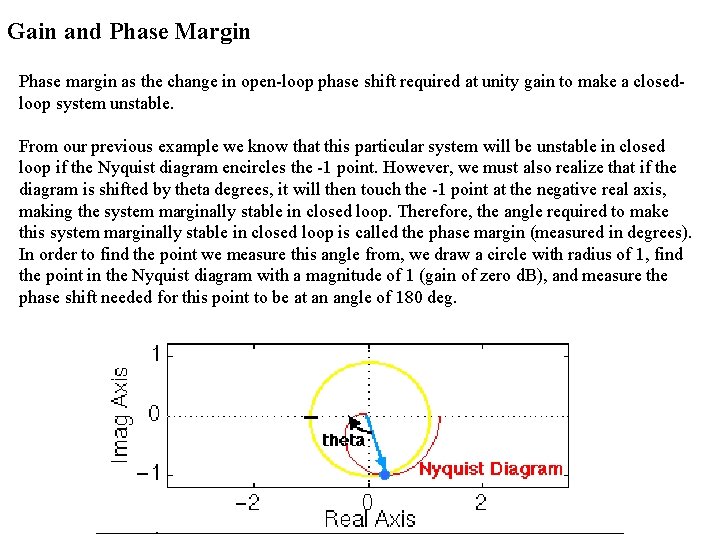 Gain and Phase Margin Phase margin as the change in open-loop phase shift required
