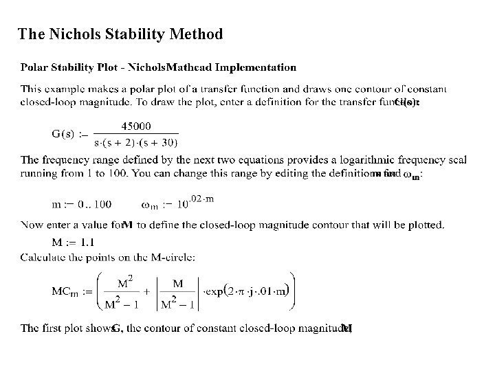 The Nichols Stability Method 