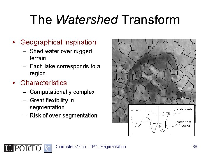 The Watershed Transform • Geographical inspiration – Shed water over rugged terrain – Each The Watershed Transform • Geographical inspiration – Shed water over rugged terrain – Each