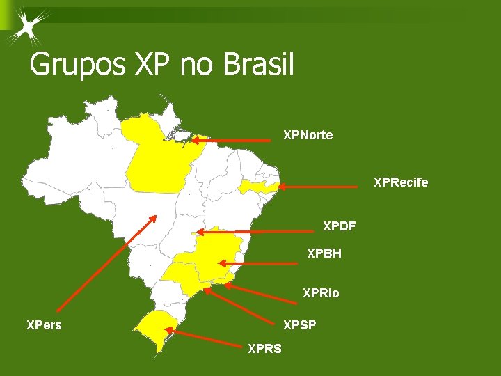 Grupos XP no Brasil XPNorte XPRecife XPDF XPBH XPRio XPers XPSP XPRS 