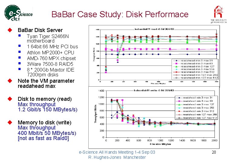 Ba. Bar Case Study: Disk Performace u Ba. Bar Disk Server § § §